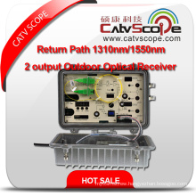 Professional Supplier High Performance Return Path 1310nm/1550nm 2 Output Outdoor Optical Receiver 1/RF 1310 or 1550 Outdoor Optical CATV Node